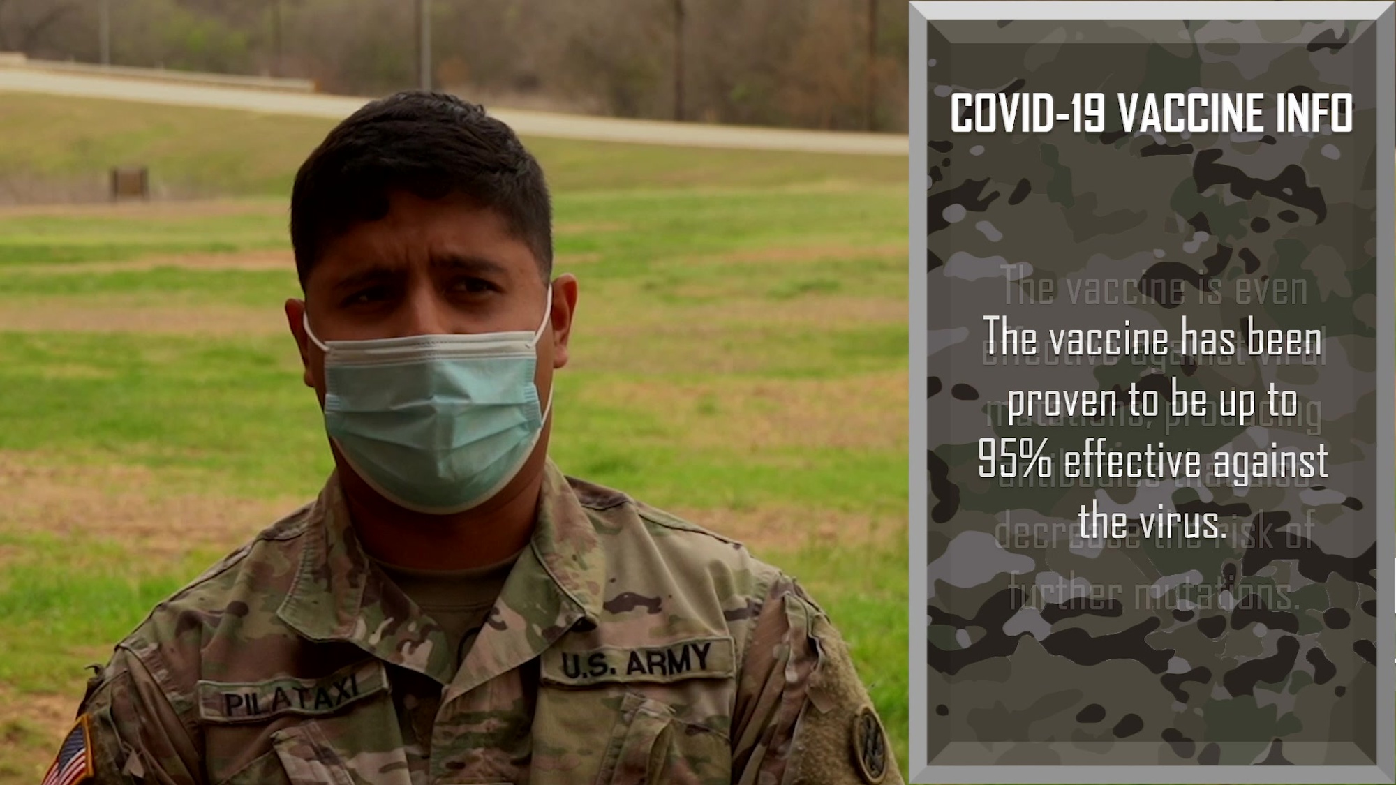 Soldiers of the 4th Sustainment Command (Expeditionary) discuss their reasons for receiving the COVID-19 vaccination during their ongoing COVID-19 response mission in support of the 377th Theater Sustainment Command and U.S. Army North.