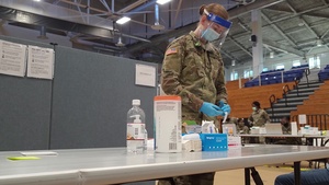 Sgt. Tabitha Moore talks about her role at U.S. Virgin Islands Community Vaccination Center