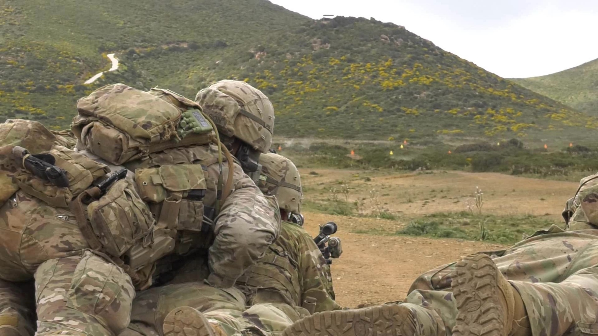 U.S. Army paratroopers assigned to Legion Company, 1-503rd Infantry Regiment, 173rd Airborne Brigade, conduct M240 machine gun long range marksmanship during Exercise Eagle Pangea in the Italian Army Capo Teulada Major Training Area on the Island of Sardinia, Italy, Mar 18, 2021 under Covid-19 prevention conditions. Exercise Eagle Pangea is a 1-503rd IN Squad Live Fire and Platoon External Evaluation training event. The 173rd Airborne Brigade is the U.S. Army&#39;s Contingency Response Force in Europe, capable of projecting ready forces anywhere in the U.S. European, Africa or Central Command areas of responsibility.