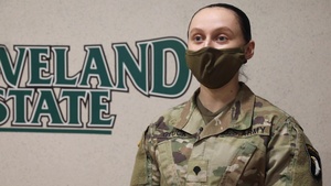 U.S. Army Spc. Tatum Gluck talks about the opportunity to help vaccinate in her home state