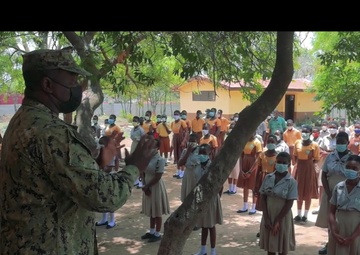 Obangame Express School Visit, A U.S. Navy Sailor Comes Home to Ghana
