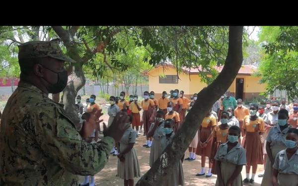 Obangame Express School Visit, A U.S. Navy Sailor Comes Home to Ghana
