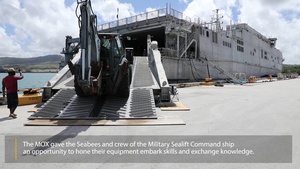 Guam Seabees conduct MOX with USNS Fall River