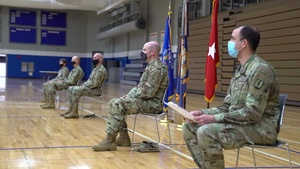 B-Roll: Wisconsin National Guard Soldiers of the 135th Medical Company attend a sendoff ceremony on March 27, 2021.