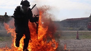 KFOR Polish Contingent braves fire phobia training