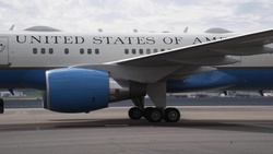 First lady Jill Biden arrives at Sumpter Smith Flight Line (broll)