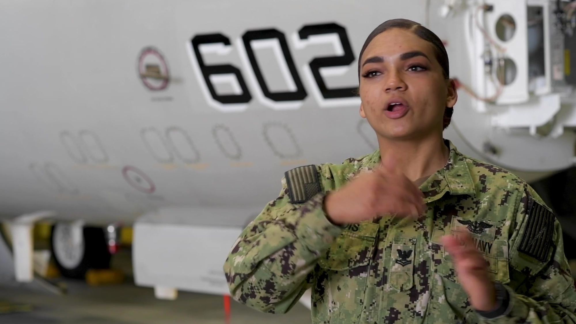 An all-female maintenance crew with Airborne Command and Control Squadron 125 (VAW-125), prepare and recover an E-2D Advance Hawkeye aircraft aboard Marine Corps Air Station Iwakuni, Japan, March 31, 2021. Women make up only 16 percent of the United States Navy and 14 percent of the U.S. military. (U.S. Marine Corps video by Lance Cpl. Lennon Dregoiw)