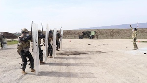 U.S. Army KFOR Soldiers react to fire phobia training