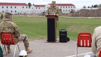 Fort McCoy Garrison commander provides remarks during barracks project ground-breaking ceremony