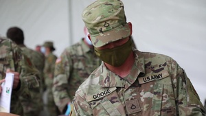 Pfc. Dominik Googe Performs Scribe Tasks at Fair Park CVC