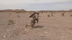 Marines clear obstacles with explosives (B-Roll)