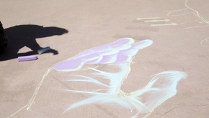 B-Roll: Marines, sailors participate in Chalk the Walk event for Sexual Assault Awareness, Prevention Month