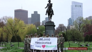 U.S. Sailors Celebrate 100K Vaccinations in Boston