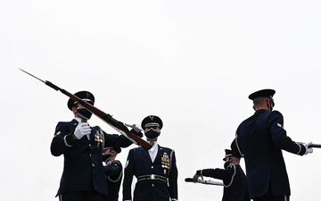 US Air Force Honor Guard Perform at the National Harbor