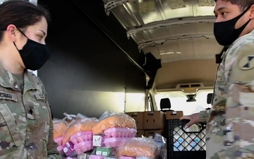 Washington National Guard distributes food in Bonney Lake, Wash.