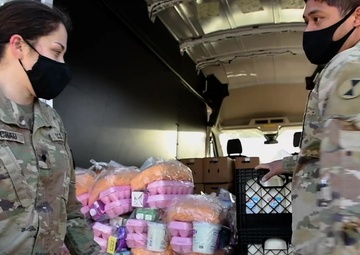 Washington National Guard distributes food in Bonney Lake, Wash.