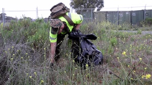B-Roll: Pendleton Marines, sailors clean 21 Area for Earth Day