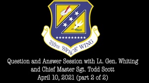 Part 2: Question and Answer Session with Lt. Gen. Whiting and Chief Master Sgt. Scott April UTA