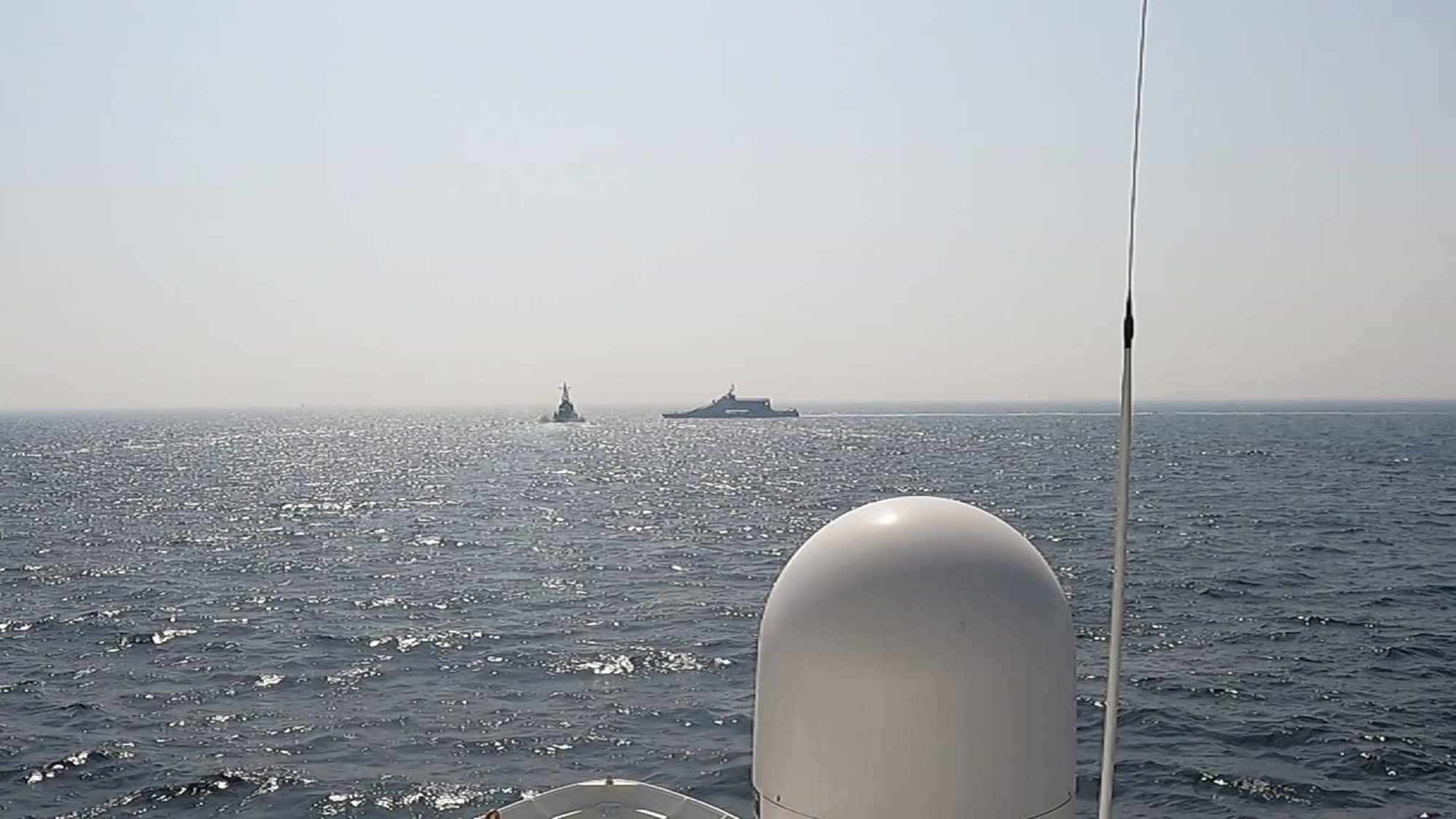 210402-N-NO146-1004 ARABIAN GULF (April 2, 2021) Iran’s Islamic Revolutionary Guard Corps Navy (IRGCN) Harth 55 conducted an unsafe and unprofessional action by crossing the bow of the Coast Guard patrol boat USCGC Monomoy (WPB 1326) forcing the U.S. ship to conduct a defensive maneuver, Apr. 2. The U.S. vessel was conducting a routine maritime security patrol in international waters of the southern Arabian Gulf at the time of the incident. The USCGC ships are assigned to Patrol Forces Southwest Asia (PATFORSWA), the largest U.S. Coast Guard unit outside the United States, and operate under U.S.