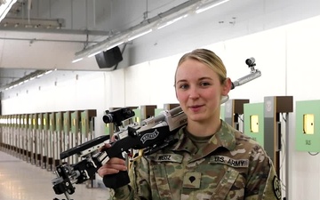 Olympian Spc. Alison Weisz - See You at the Olympics Shout Out (with Air Rifle)