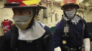 USS Gerald R. Ford (CVN) conducts general quarters drills