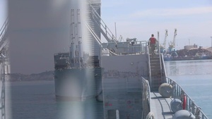 The United States Naval Ship Bob Hope Anchors