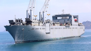 B-Roll United States Naval Ship Bob Hope Anchored