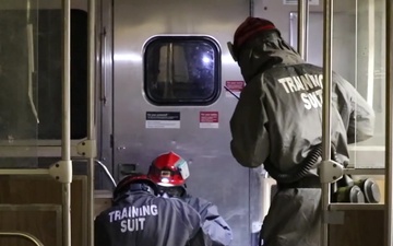 Engineer company Soldiers practice a subway search and rescue during Guardian Response 21