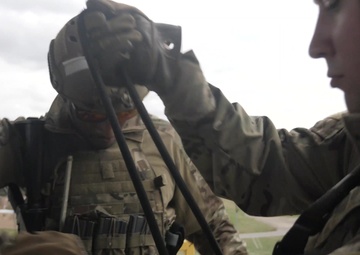 Navy EOD Technicians Train on Rappel Tower