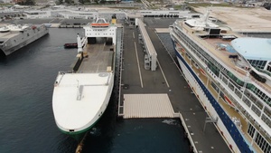 Hurst Point docks in port authority Zadar, Croatia drone b-roll