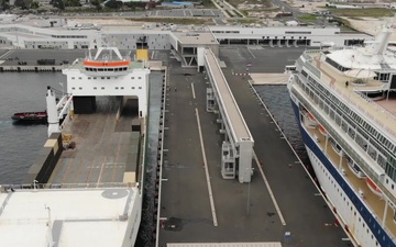 Hurst Point docks in port authority Zadar, Croatia drone b-roll