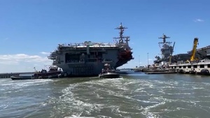 USS John C. Stennis transits to Newport News Shipyard