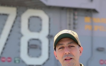 USS Gerald R Ford (CVN 78) Commanding Officer Capt. Paul Lanzilotta thanks military spouses for their support.