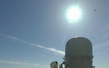 USS Ross CIWS Fires at Towed Target