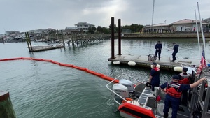 B-Roll package of boom deployment exercise in Wilmington, North Carolina, April 10, 2021