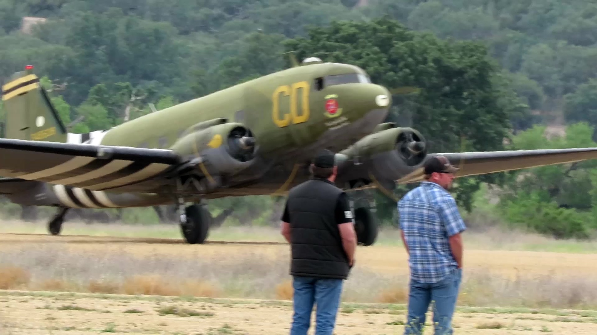 The World War II Betsy&#39;s Biscuit Bomber C-47 from the Estrella Warbird Museum in Paso Robles, California landed at Schoonover Army Airfield at Fort Hunter Liggett during the post&#39;s 80th Anniversary Open House, May 15, 2021.<br /><br />The FHL Fire Department sprayed water on the air strip just prior to the landing, and the touchdown was so gentle that very little dust was kicked up. It arrived with passengers who were treated to a variety of special events.
