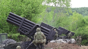 Croatian artillery units fire artillery