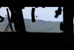DEFENDER-Europe 21: 1-131st Aviation Regiment fly UH-60 Blackhawks over Albania.