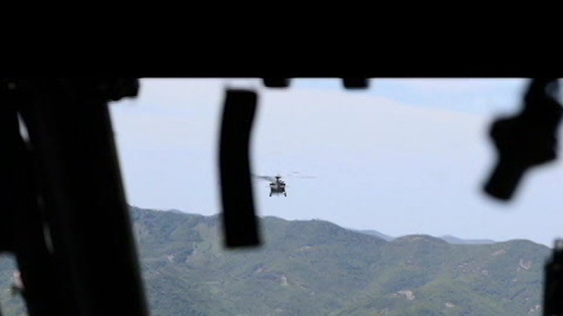 DEFENDER-Europe 21: 1-131st Aviation Regiment fly UH-60 Blackhawks over Albania.