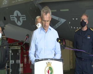 Remarks by NATO Secretary General at the joint press point on board the HMS Queen Elizabeth
