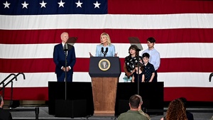 First Lady Jill Biden addresses Joint Base Langley-Eustis