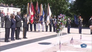 President, Secretary of Defense, Joint Chiefs Chairman Lay Wreath During Memorial Day Ceremony