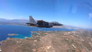 48FW F-15E Strike Eagles fly over the Greek Islands