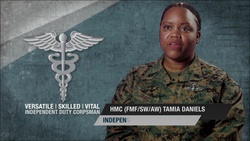 Versatile | Skilled | Vital -- Independent Duty Corpsman: HMC Tamia Daniels