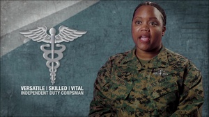 Versatile | Skilled | Vital -- Independent Duty Corpsman: HMC Tamia Daniels