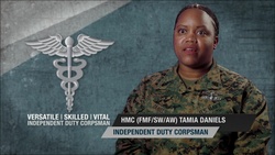 Versatile | Skilled | Vital -- Independent Duty Corpsman: HMC Tamia Daniels