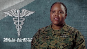 Versatile | Skilled | Vital -- Independent Duty Corpsman: HMC Tamia Daniels