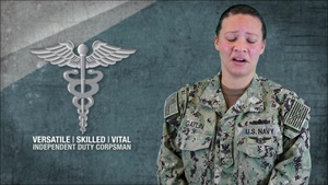 Versatile | Skilled | Vital -- Independent Duty Corpsman: HM2 Nichole Gatlin