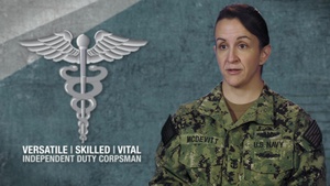 Versatile | Skilled | Vital -- Independent Duty Corpsman: HMCM Amanda McDevitt
