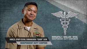 Versatile | Skilled | Vital -- Independent Duty Corpsman: HMCS Simakara “Sam” Sok